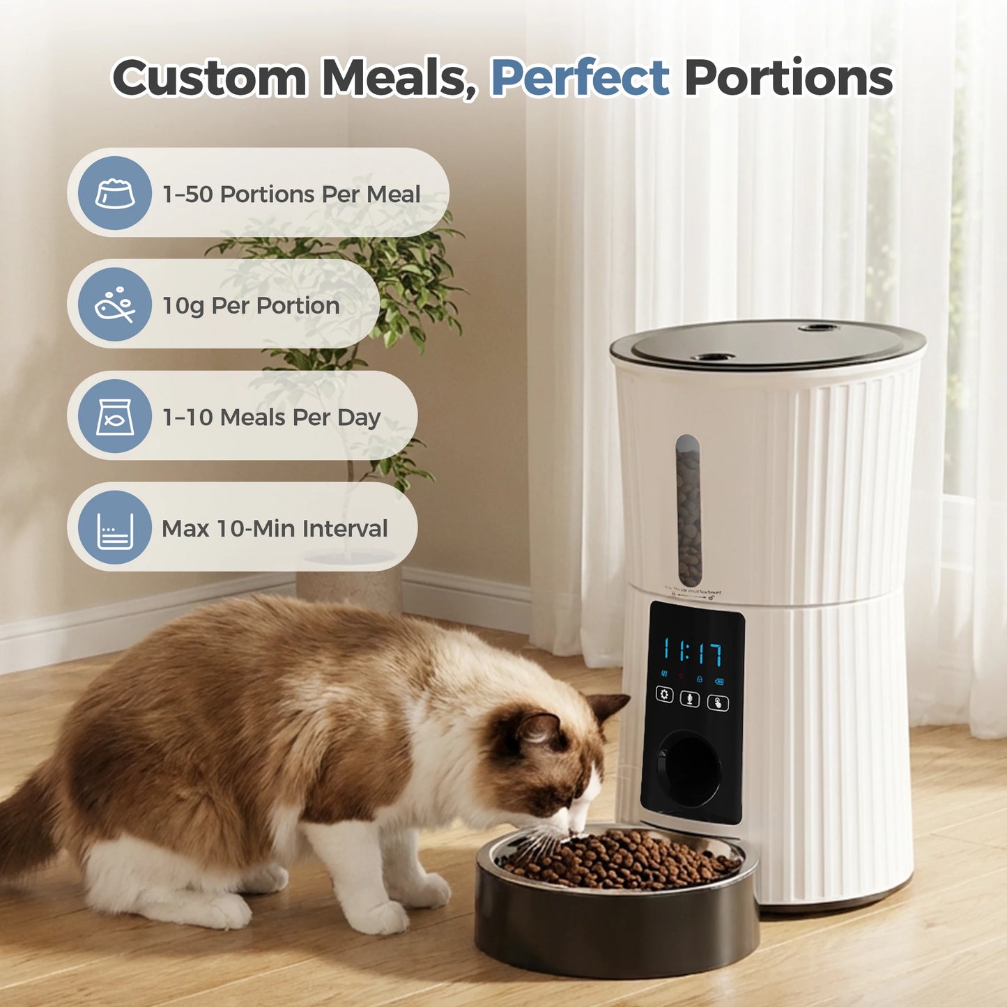 Automatic Wifi Pet Feeder With App Control And Programmable Timer