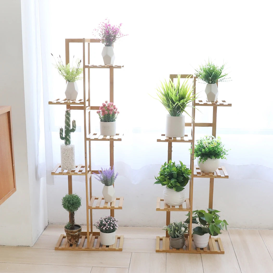 Wisfor Bamboo Corner Plant Stand Rack For Indoor And Outdoor