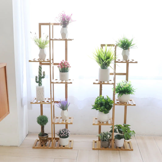 Wisfor Bamboo Corner Plant Stand Rack For Indoor And Outdoor