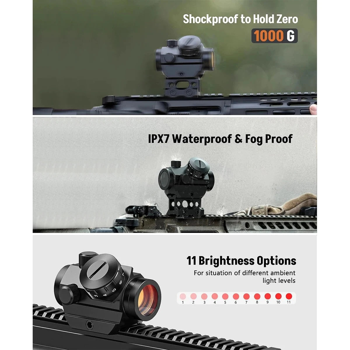 Nabila 1x25mm Red Dot Sight With 1 Inch Riser Mount