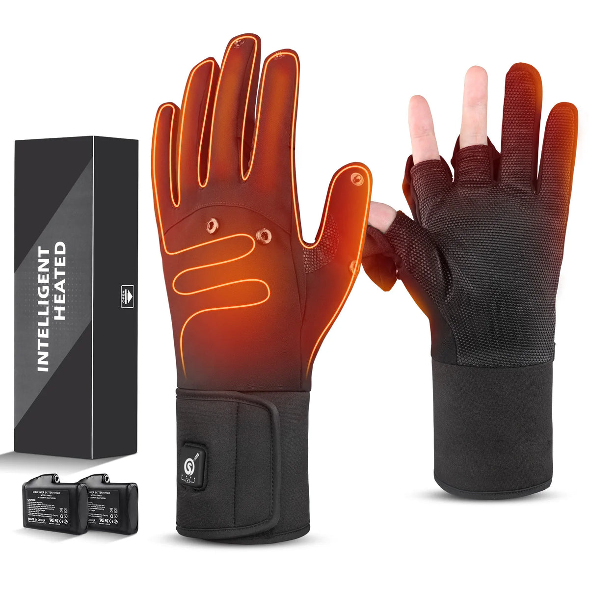 Snow Deer Women's Goatskin Leather Heated Gloves With Battery