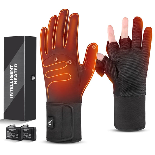 Snow Deer Women's Goatskin Leather Heated Gloves With Battery