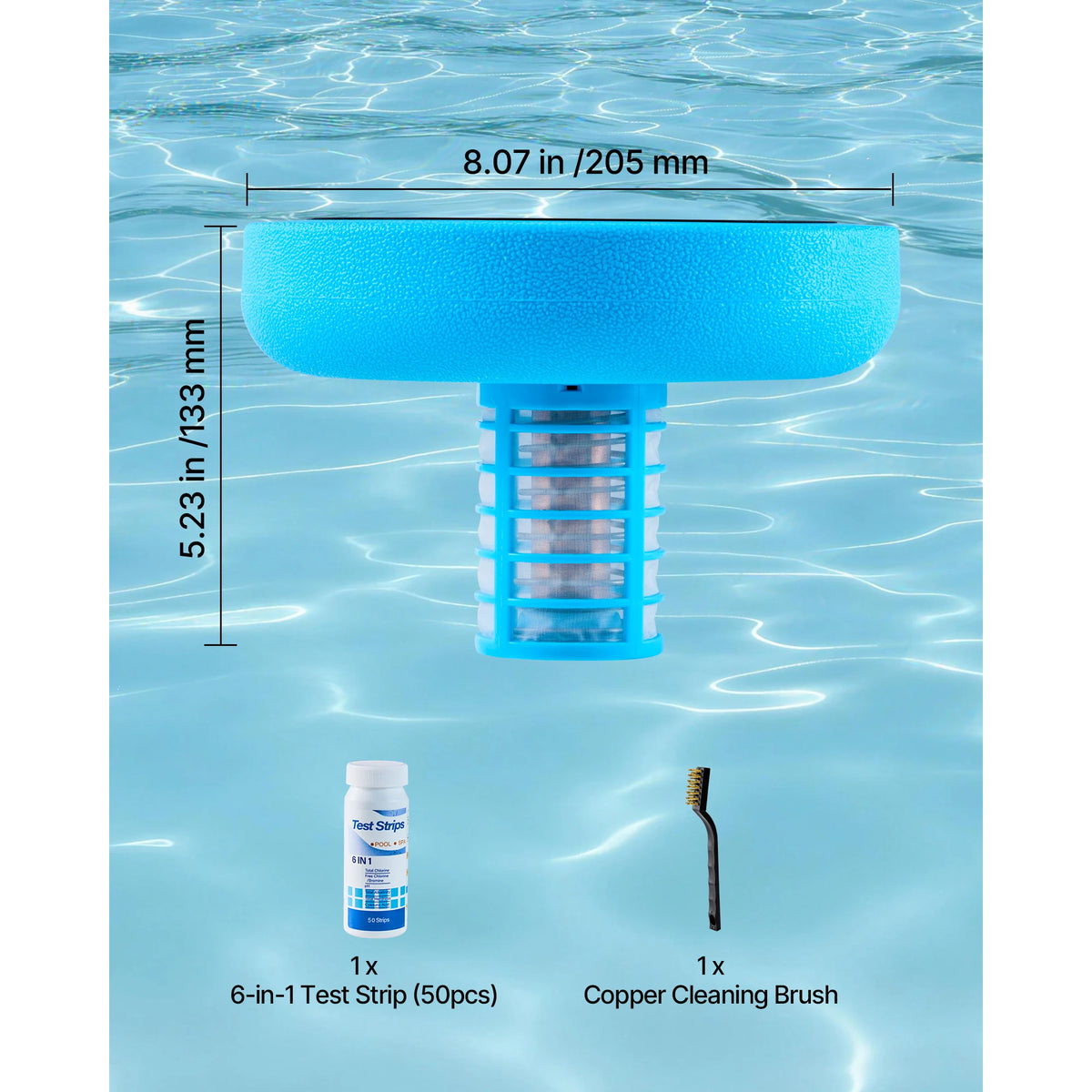 SucceBuy Solar Pool Ionizer Copper Floating Automatic Water Purifier