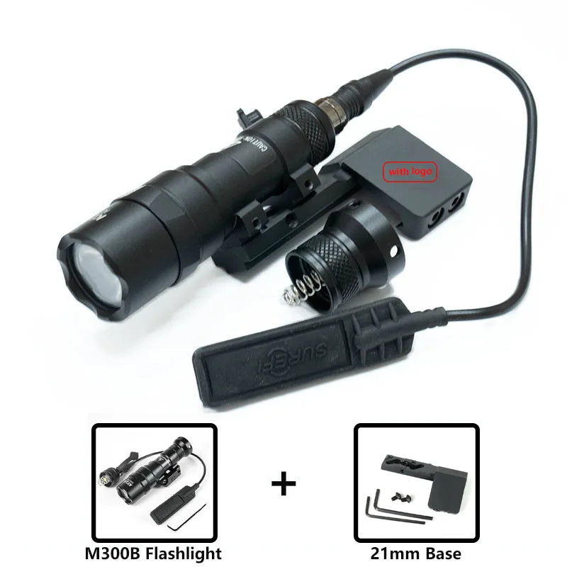 Tactical LED Rifle Flashlight With Picatinny Rail Mount