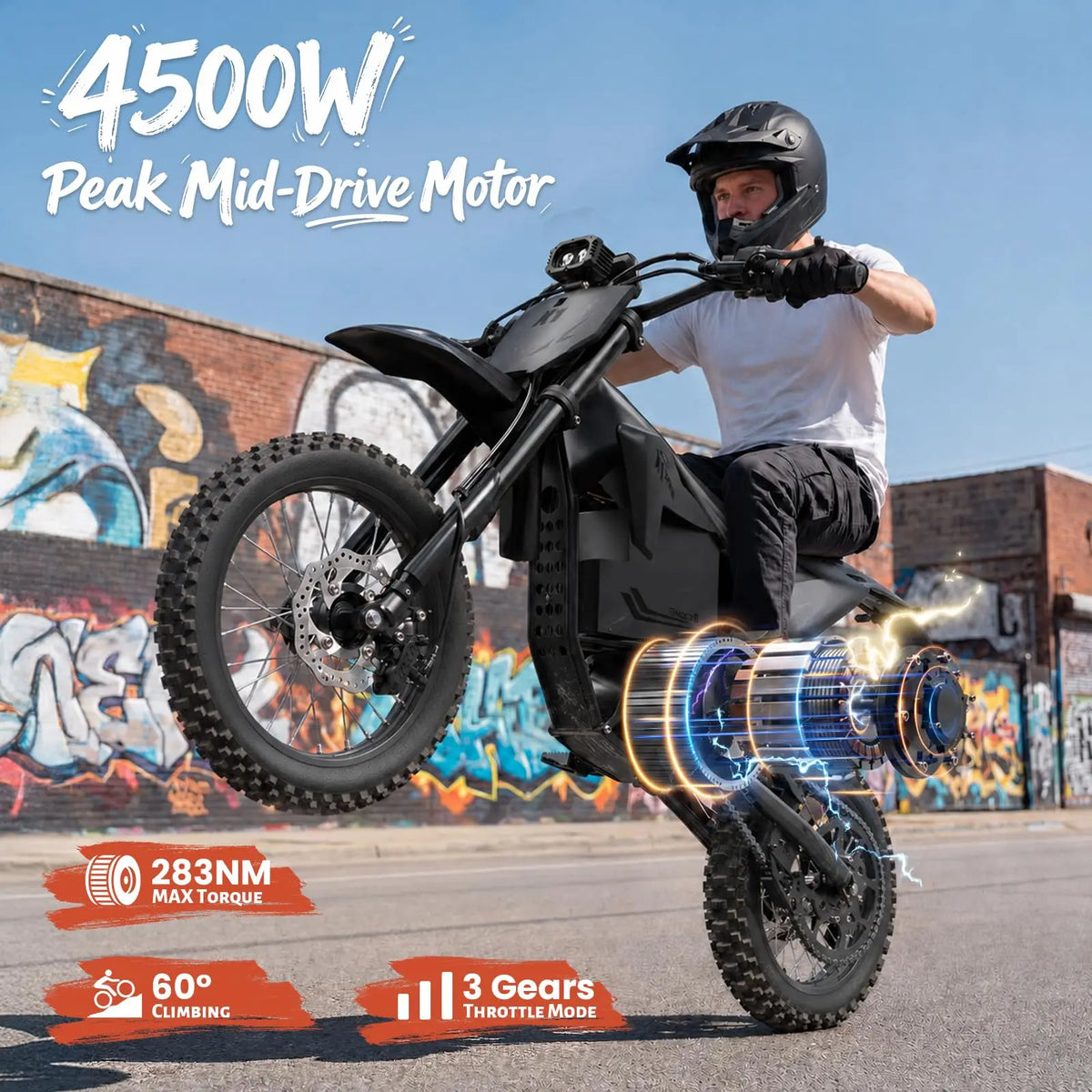 QRONGE X1 4500W Electric Dirt Bike With Dual Fat Tires