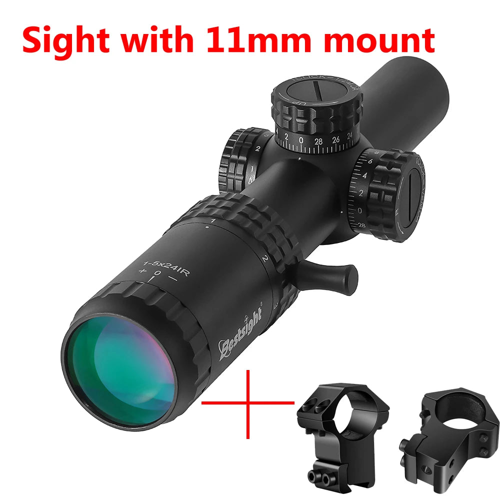 Bestsight 1-5x24 Tactical Optical Scope With Illuminated Red Green Reticle