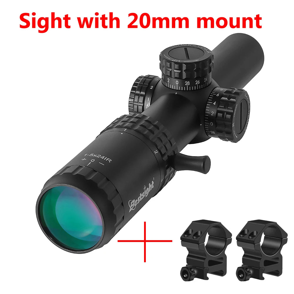 Bestsight 1-5x24 Tactical Optical Scope With Illuminated Red Green Reticle