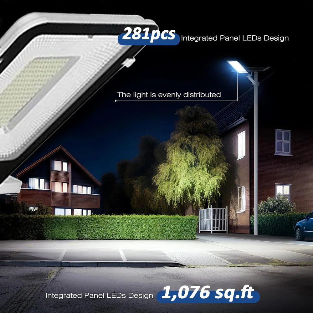 Solar Street Light 8000mAh Dusk To Dawn LED Flood Lamp