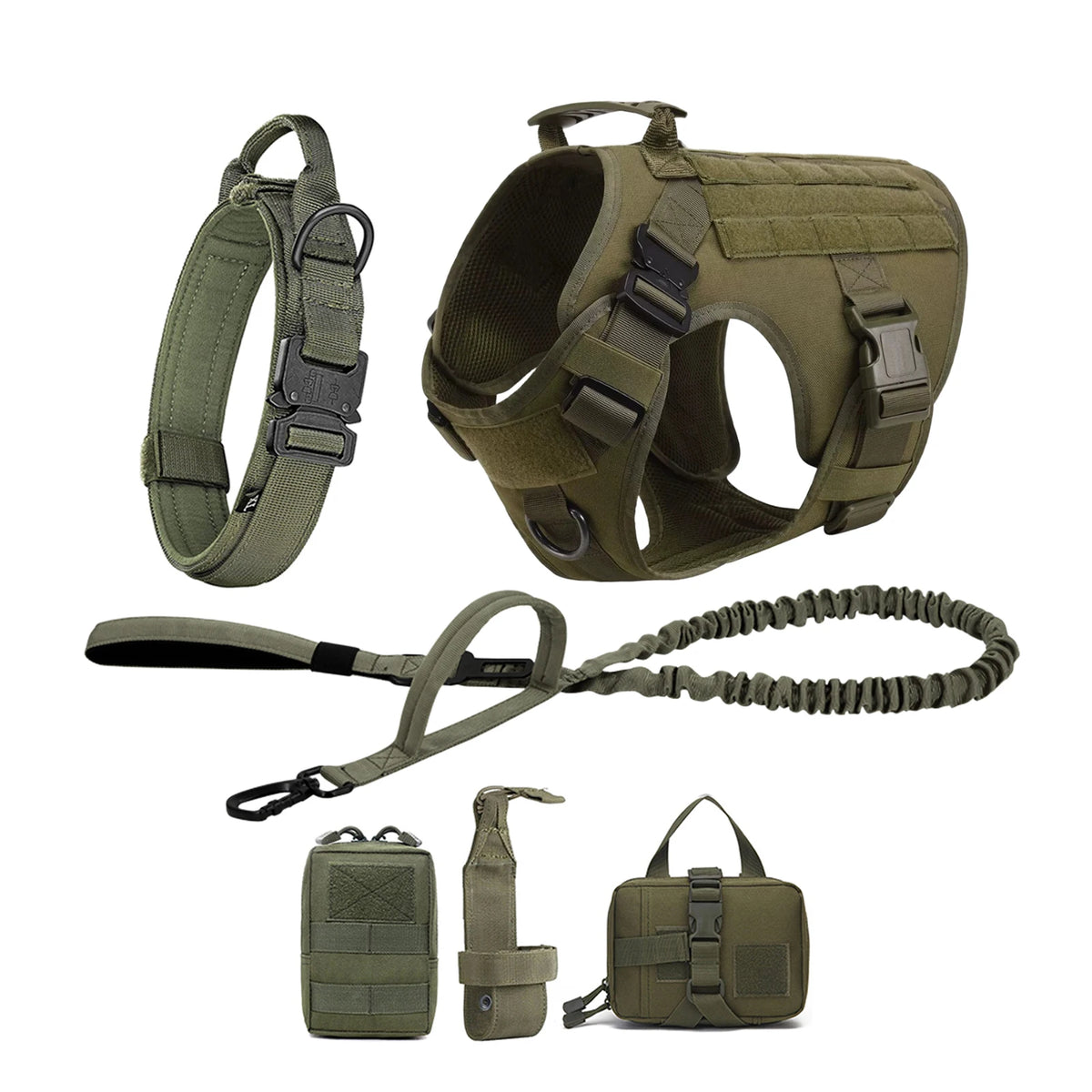 Tactical Dog Harness With Molle Pouches For Medium Dogs