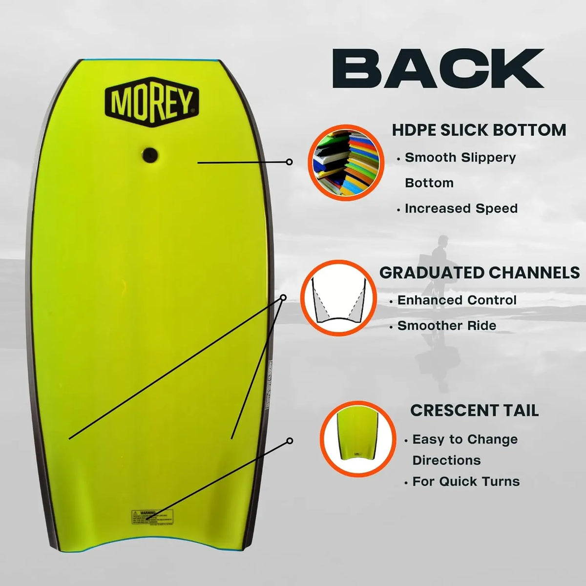 YTYIN Board Cruiser Original Bodyboard For All Skill Levels