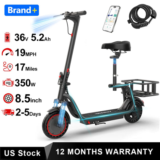 Aovopro 8.5 Inch Foldable Electric Bike With Basket