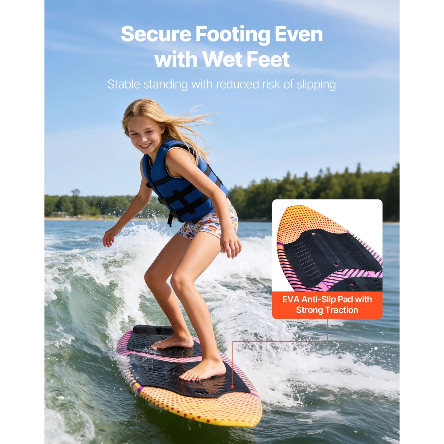 SucceBuy Wakesurf Board For Youth EPS Core 250 Lbs