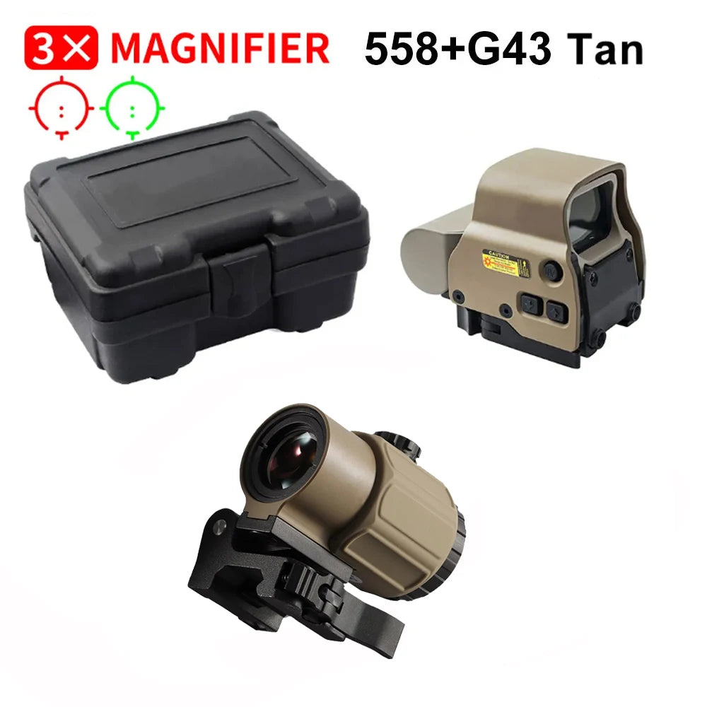 Bestsight 558+ G43 Holographic Collimator Sight Red Dot Optic Tactical Hunting Gear With Quick Detach Lever