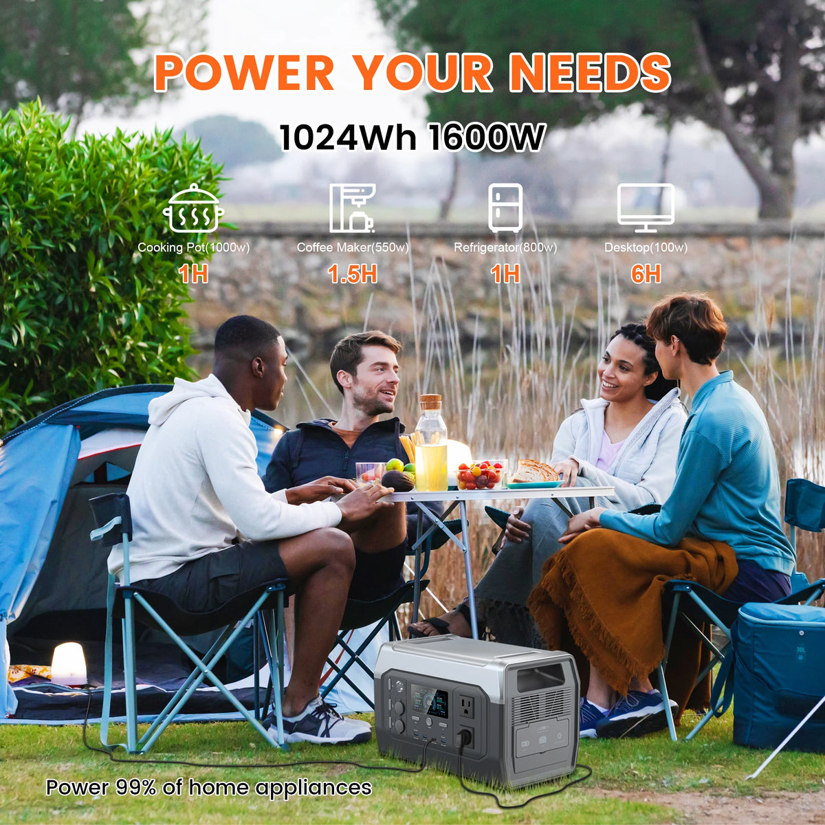 Ctolity 1800W Portable Solar Generator Power Station LiFePO4 Battery