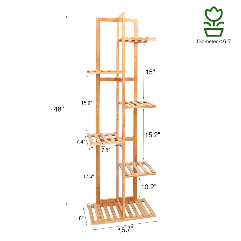 Wisfor Bamboo Corner Plant Stand Rack For Indoor And Outdoor
