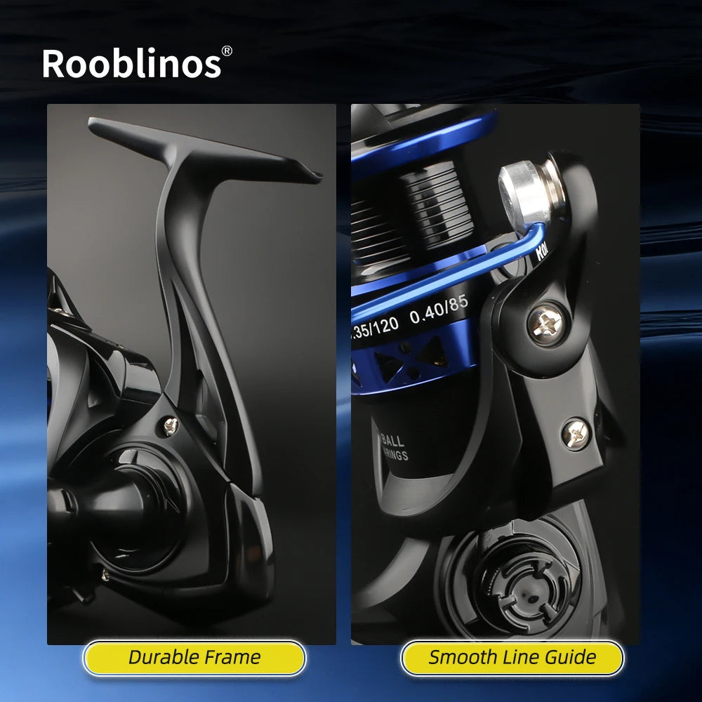 Rooblinos 12BB Spinning Reel With Metal Spool And 5.2 Ratio