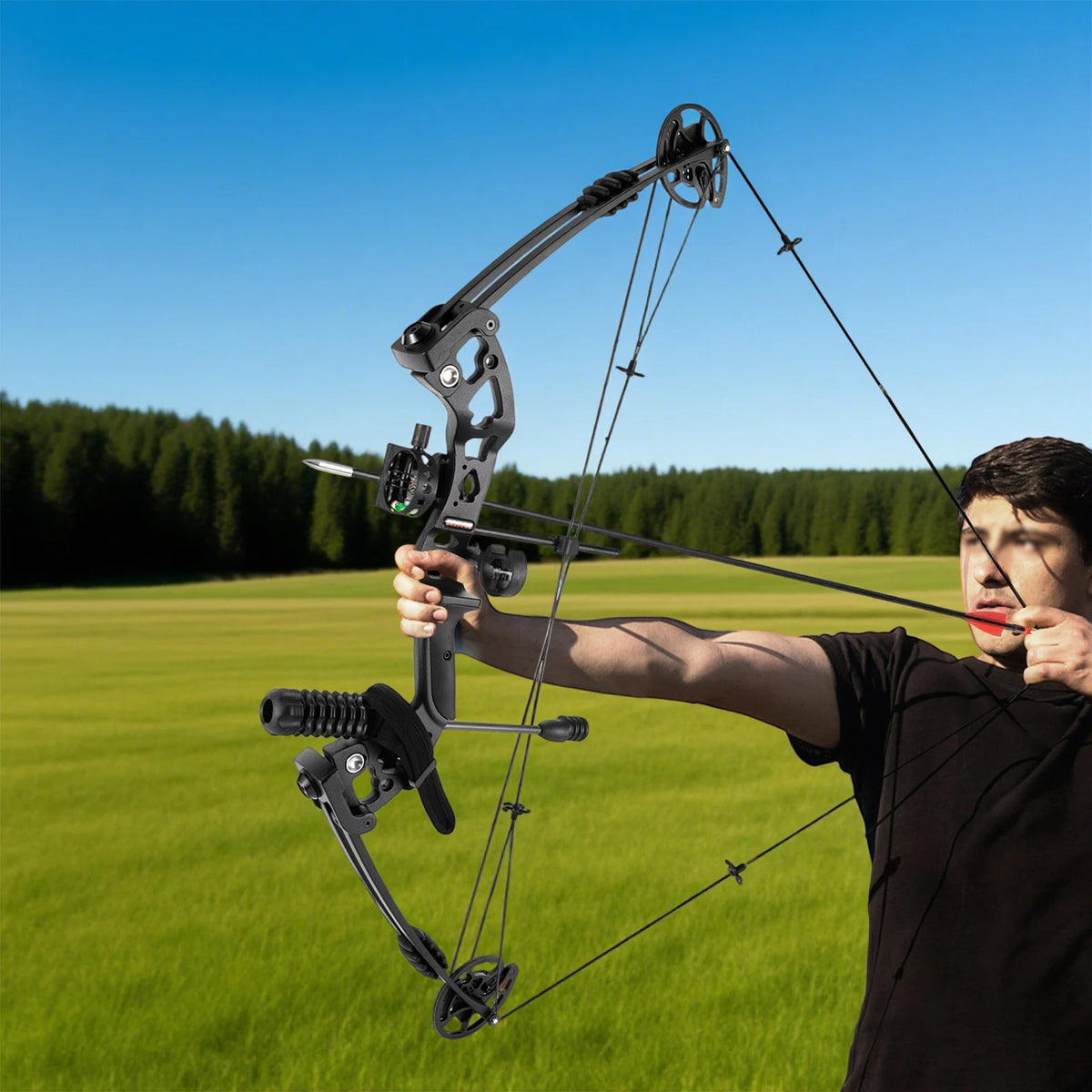 Right Handed Compound Bow Arrow Set With 12 Arrows And Accessories