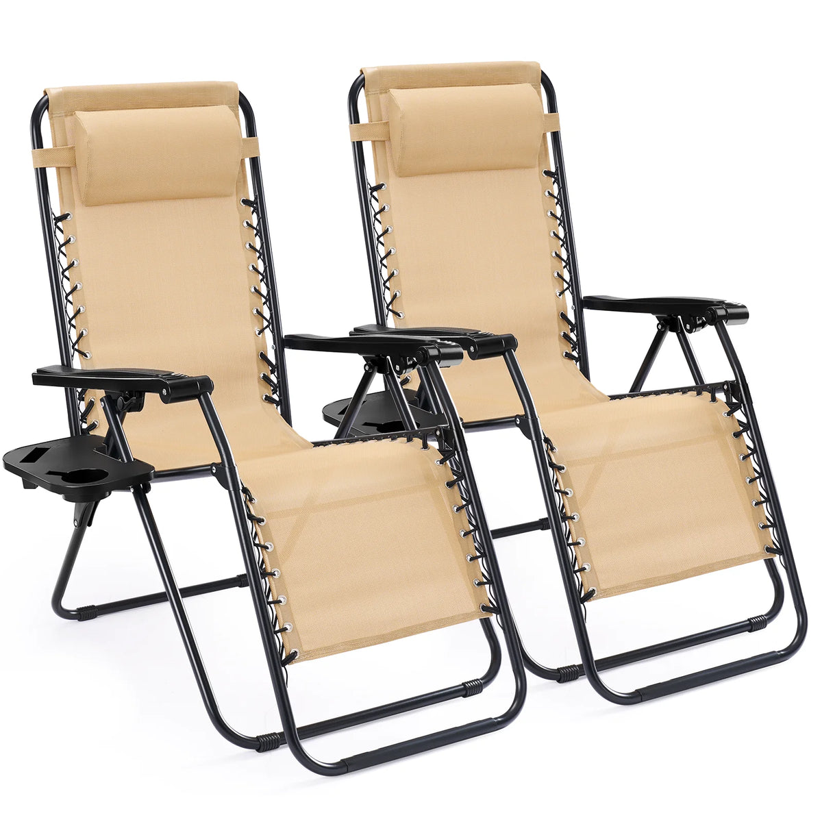 JHK Zero Gravity Outdoor Folding Lounge Recliner Chair