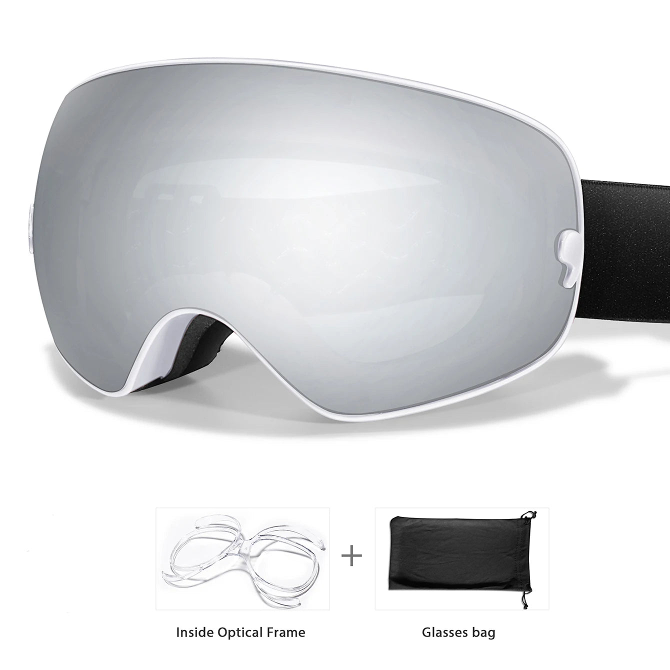 Unisex UV400 Anti Fog Ski Goggles With Polycarbonate Tpu Frame