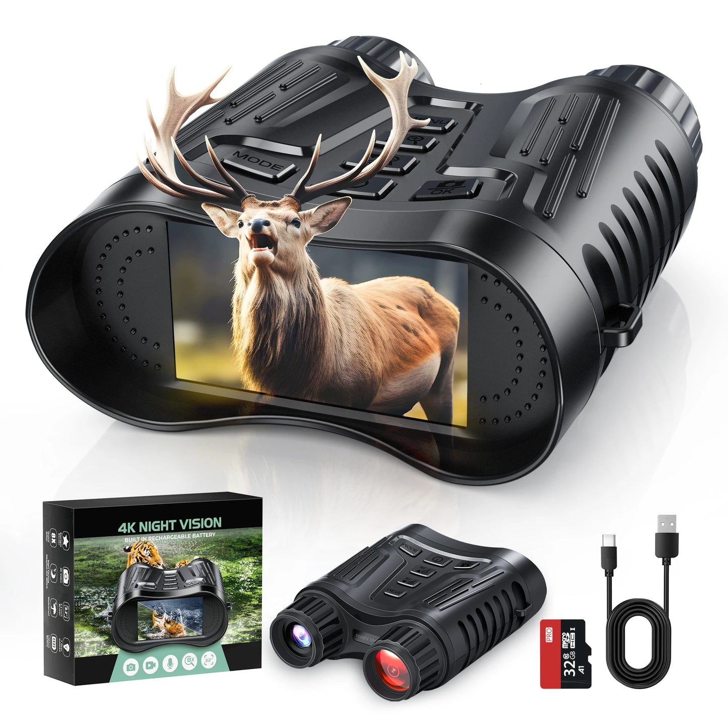 DIYIMIN Night Vision Binoculars 8x Digital Zoom IR Video Recording