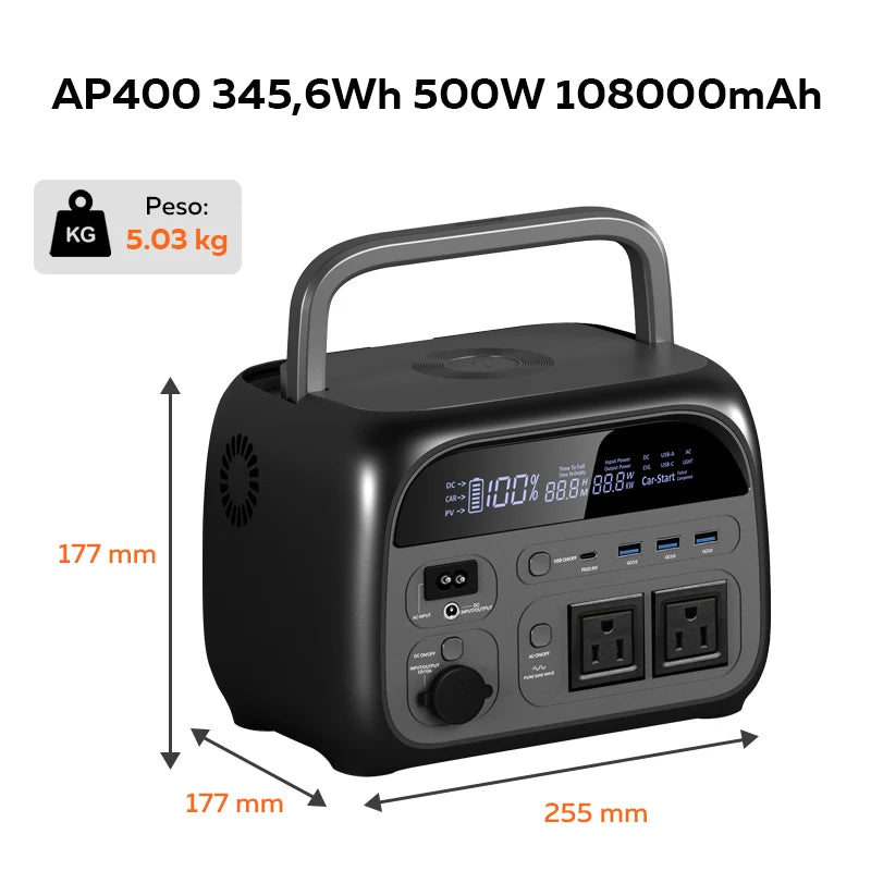 CTOLITY AP400 Portable Power Station 345Wh LiFePO4 110V