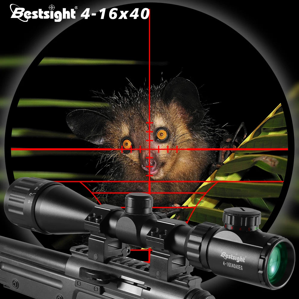 Nabila 4-16X40 AOE Optics Illuminated Red Green Dot Rifle Scope