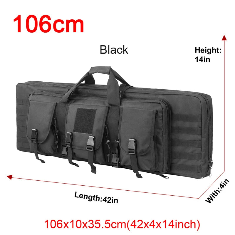 LQARMY Tactical Double Rifle Case Molle Sniper Airsoft Gun Bag