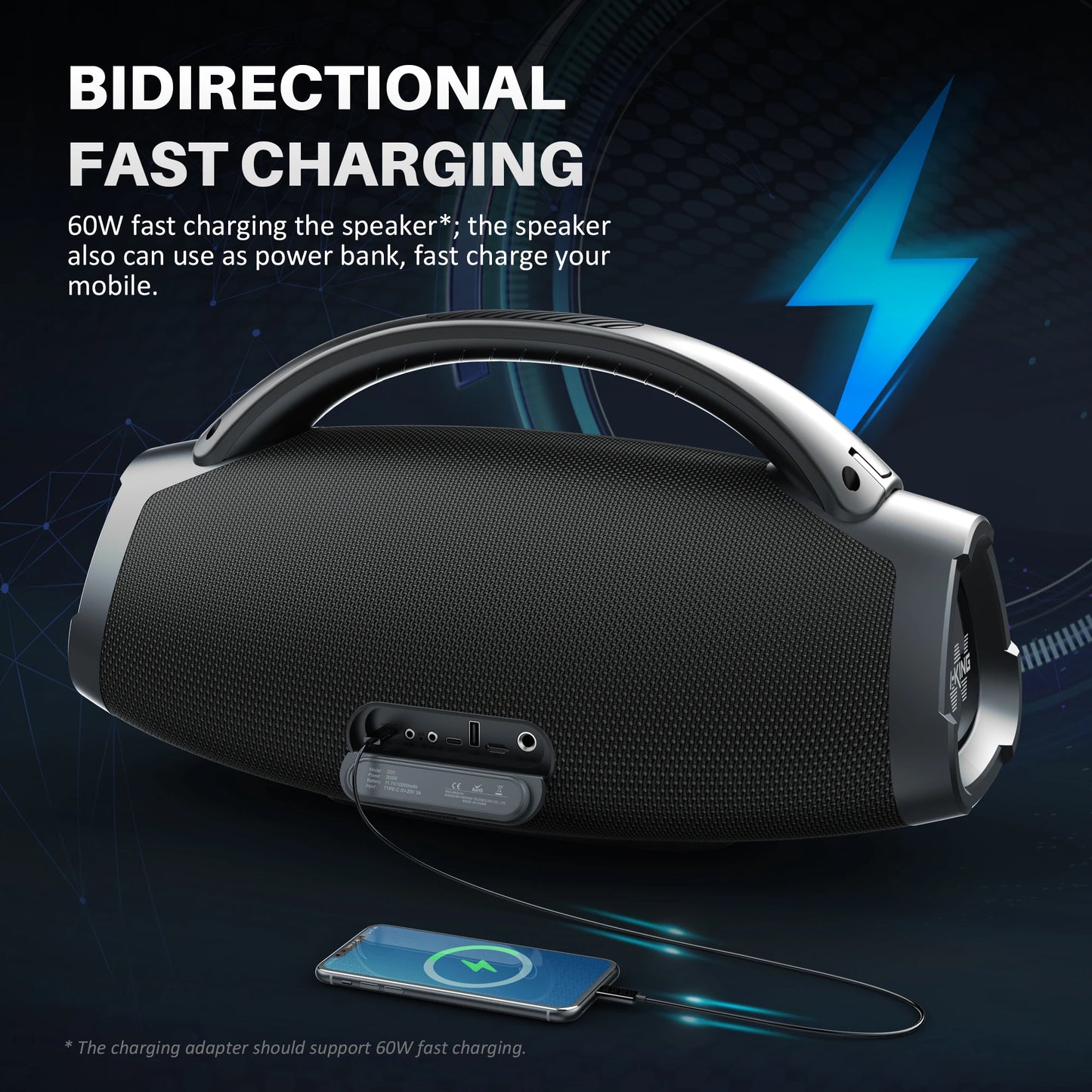 W-KING D20 Portable Bluetooth Speaker Designed For Powerful Outdoor Events