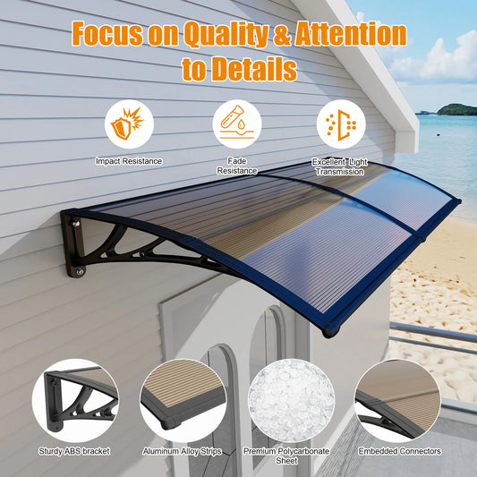 GUANSU-CN PC Awnings For Door Window Canopy RainSunSnow Protection