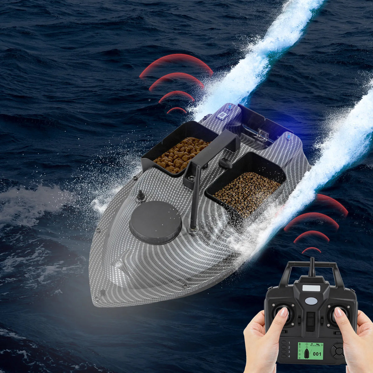 Rechargeable Gps Fishing Bait Boat With Dual Batteries And 2Kg