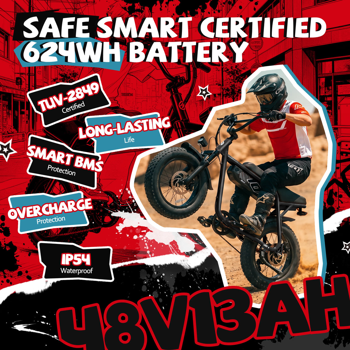 ESKUTE V101 750W Electric Fat Tire Dirt Bike 28 MPH