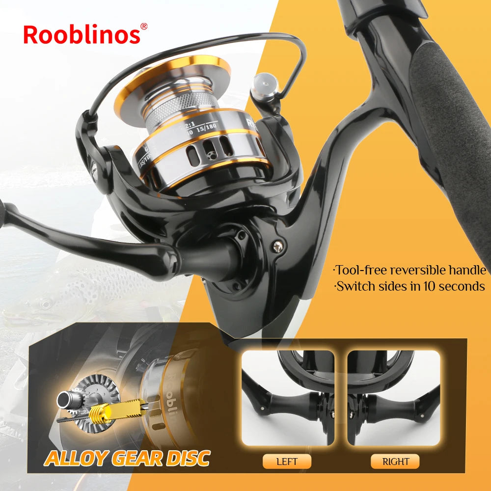 Rooblinos Ry Spinning Fishing Reel Featuring Smooth Operation Eva Knob
