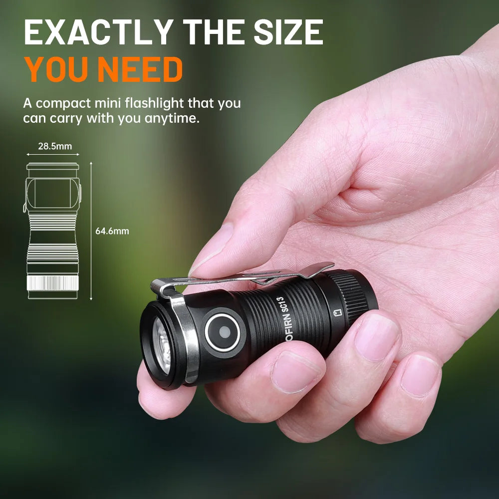 Sofirn Mini SC13 Tactical LED Flashlight With Magnetic Keychain