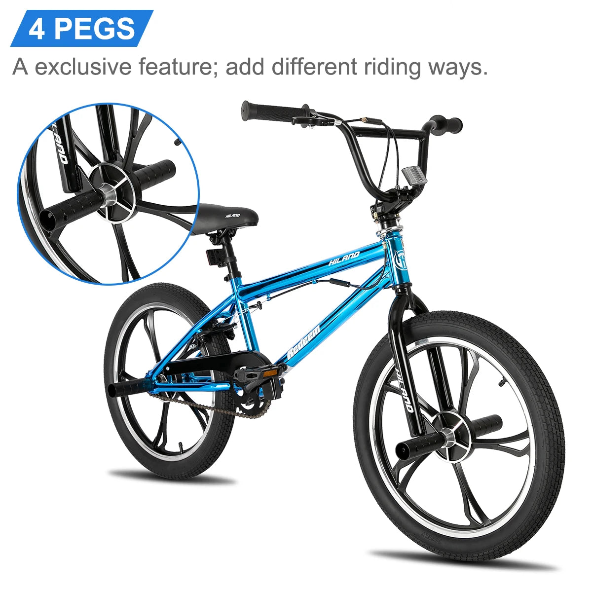 Hiland 20 Inch Kids BMX Bike With Freestyle Pegs