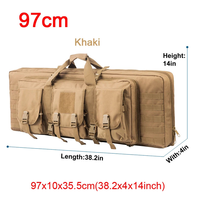 LQARMY Tactical Double Rifle Case Molle Sniper Airsoft Gun Bag