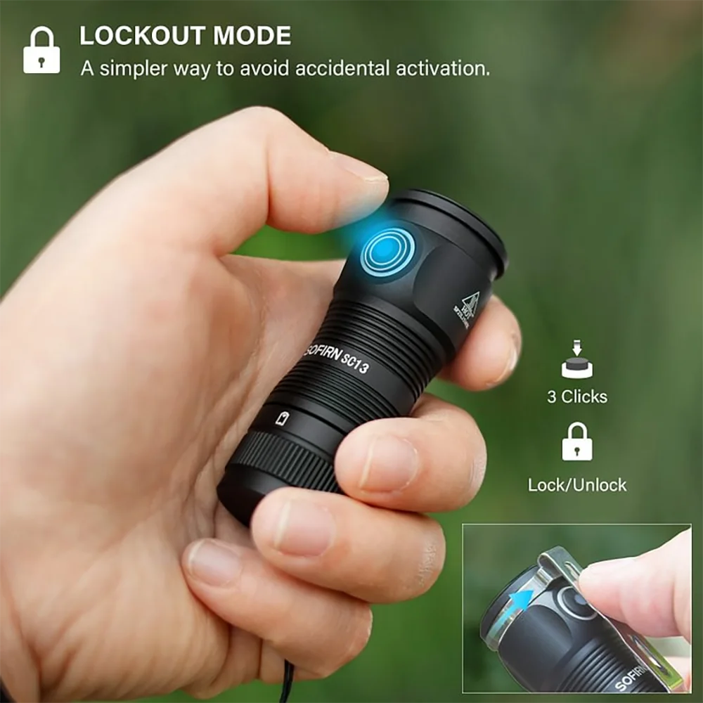 Sofirn Mini SC13 Tactical LED Flashlight With Magnetic Keychain