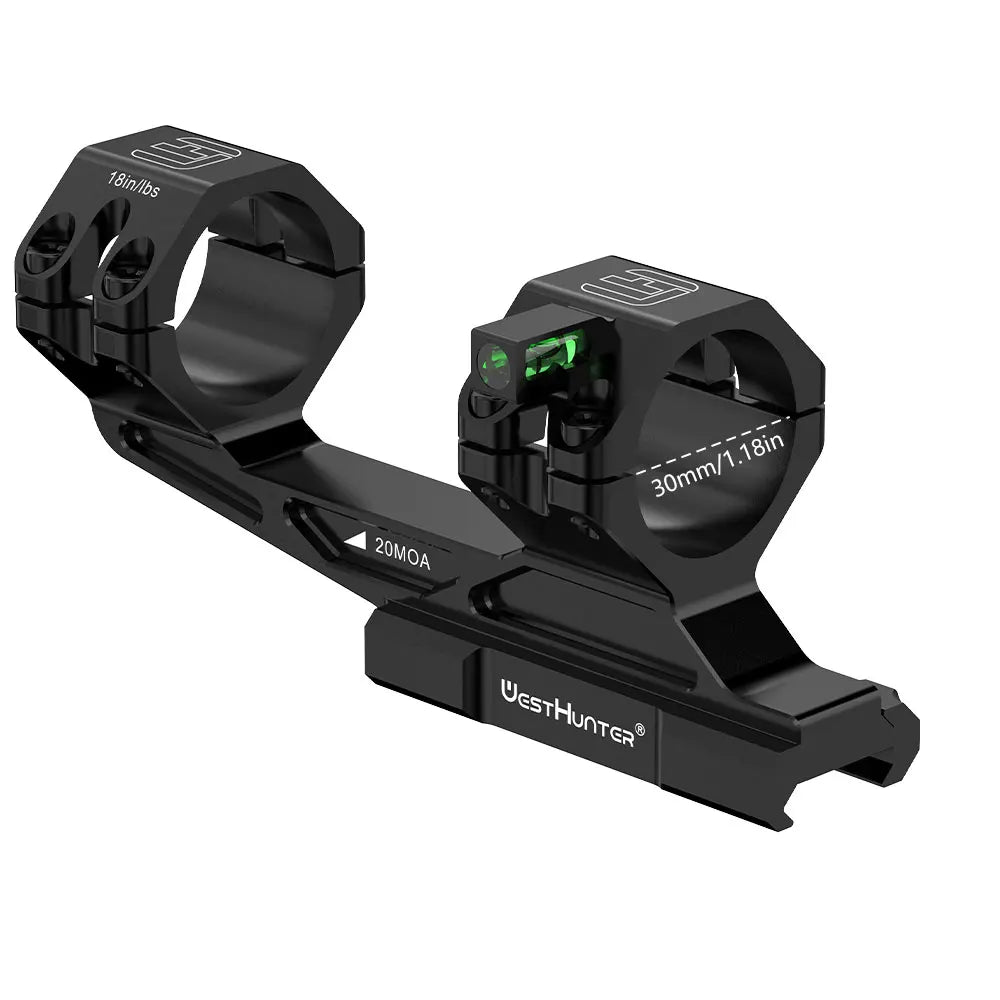 WestHunter 30mm Cantilever Picatinny Scope Mount With Bubble Level
