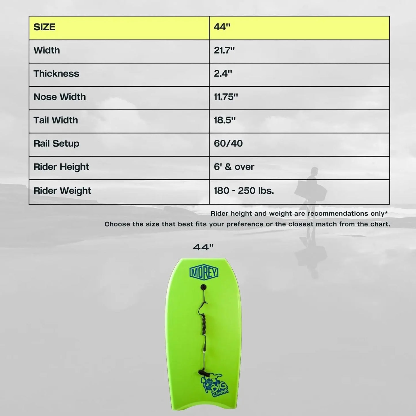 YTYIN Big Kahuna Original Bodyboard For Beach Enthusiasts
