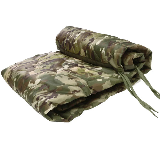 Tactical Camouflage Poncho Liner Water Repellent Woobie Quilted Blanket