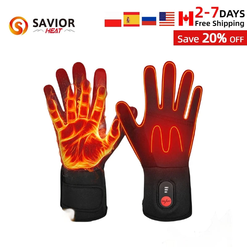 Savior Heat Rechargeable Heated Gloves Liner Men Women SW04