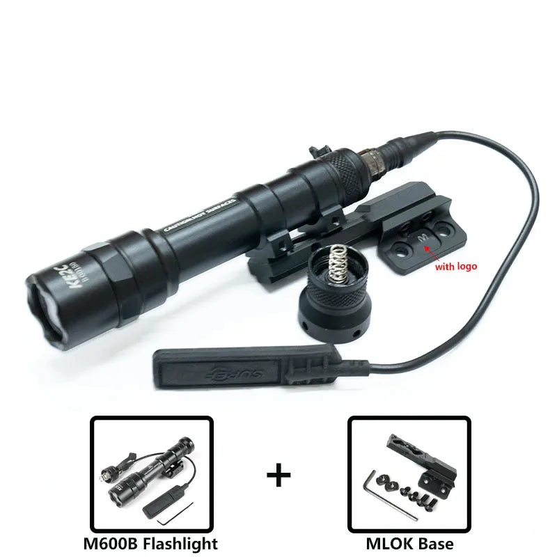 Tactical LED Rifle Flashlight With Picatinny Rail Mount