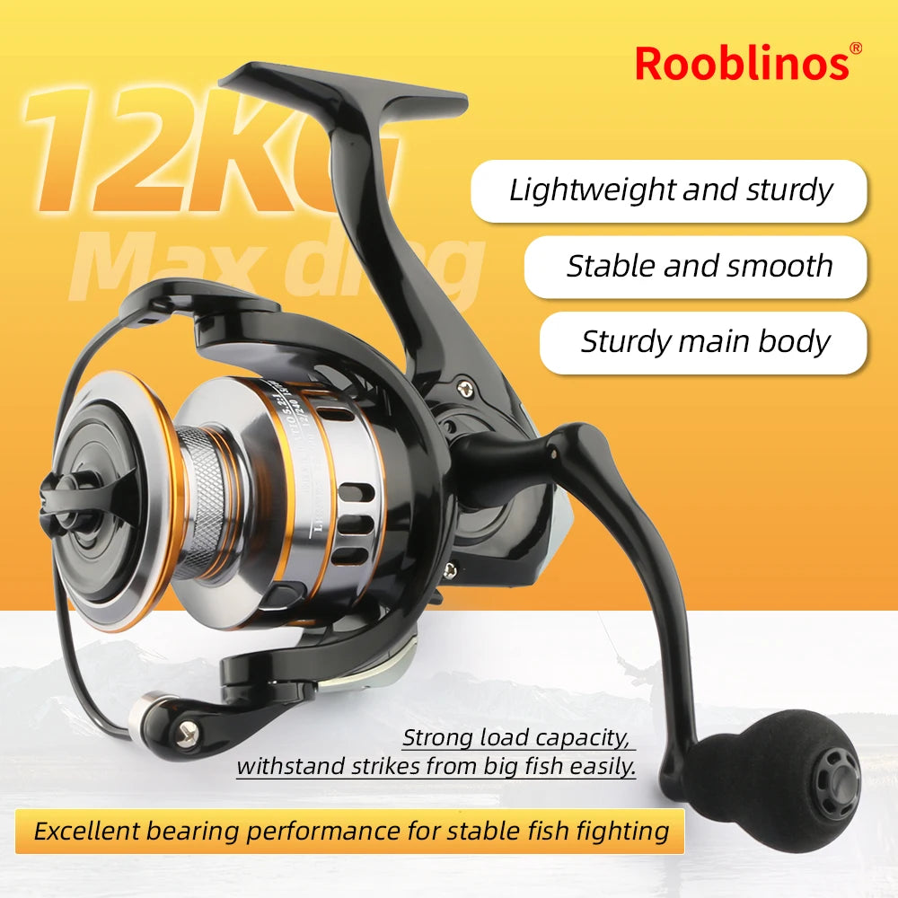 Rooblinos Ry Spinning Fishing Reel Featuring Smooth Operation Eva Knob