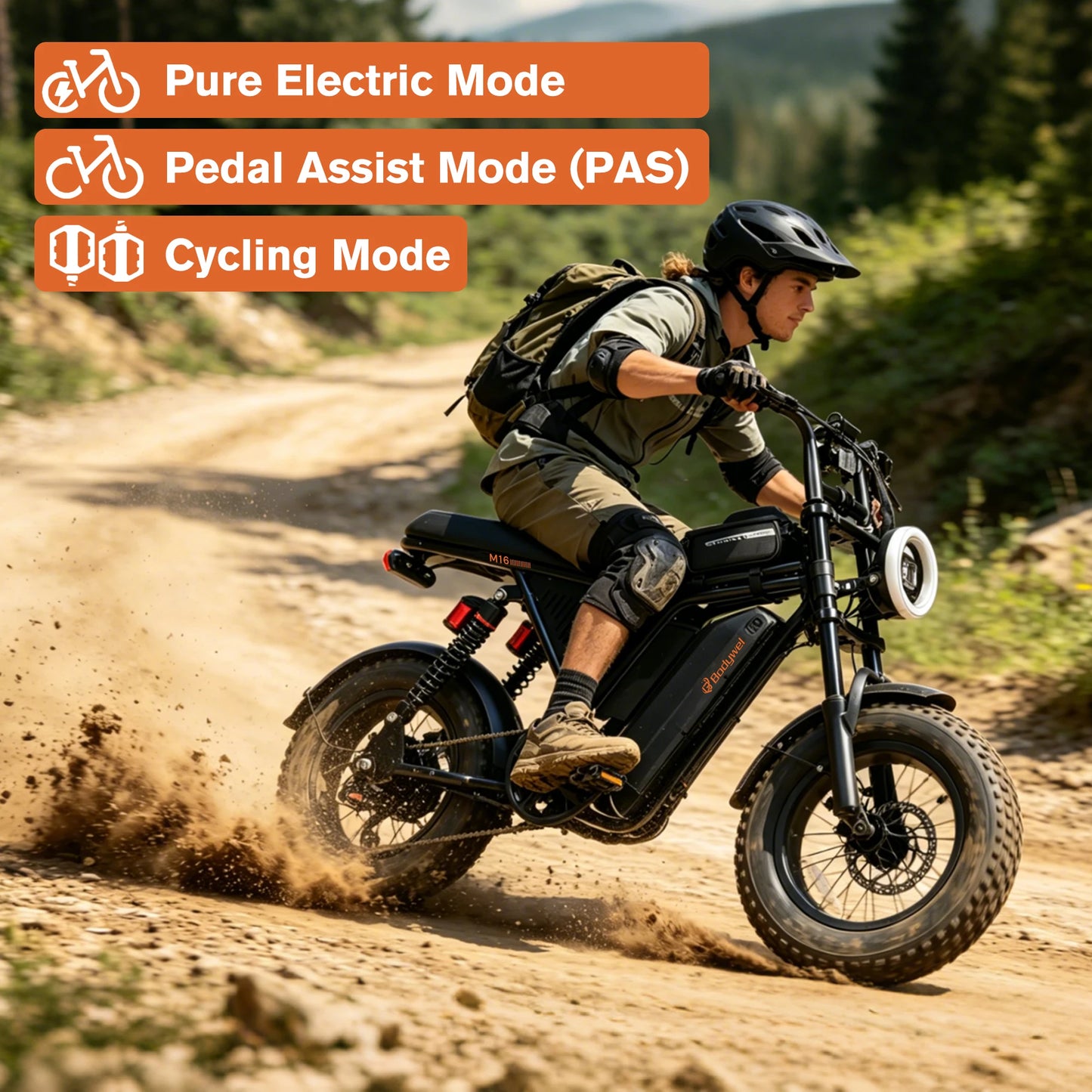 Bodywel M16 Portable Electric Fat Tire E-Bike With 40 Mile Range