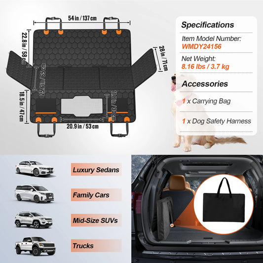 SucceBuy Back Seat Extender Dog Car Seat Cover Hammock Mesh