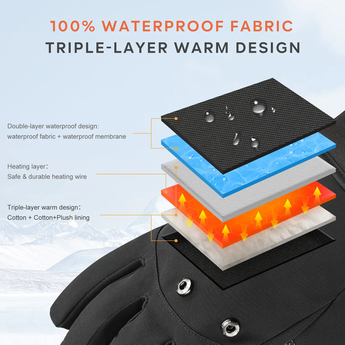 Snow Deer Women's Goatskin Leather Heated Gloves With Battery