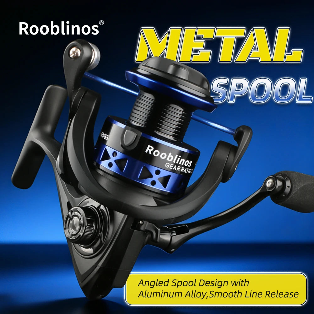 Rooblinos 12BB Spinning Reel With Metal Spool And 5.2 Ratio