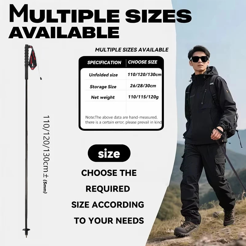 OKHEALING Ultralight Foldable Carbon Fiber Trekking Poles 2 Pack