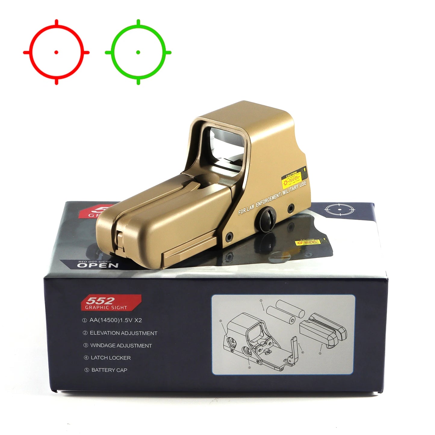 Bestsight 551 Holographic Red Green Dot Reflex Sight Scope For Hunting