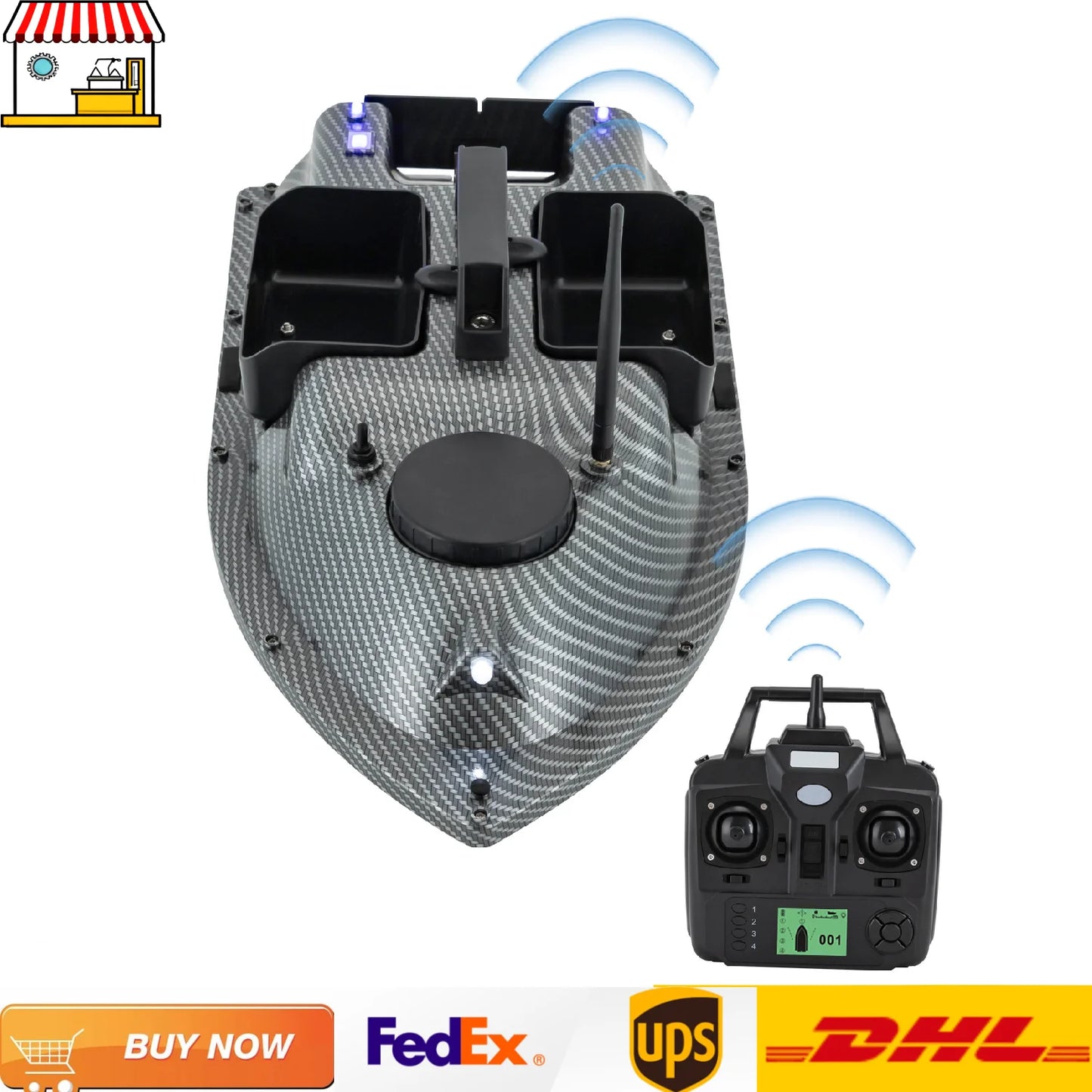 Rechargeable Gps Fishing Bait Boat With Dual Batteries And 2Kg