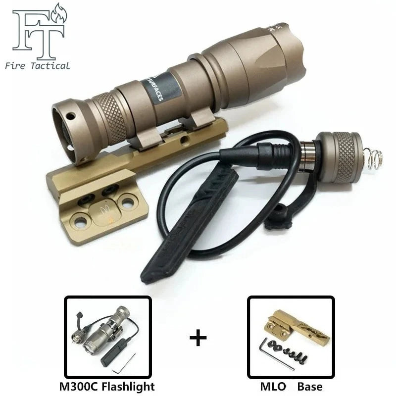 Tactical LED Rifle Flashlight With Picatinny Rail Mount